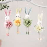 Green Easter Bunny Flower Hanging Decoration for Home, Garden or Party Scene - Side View