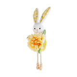 Yellow Easter Bunny Flower Hanging Decoration for Home, Garden or Party Scene