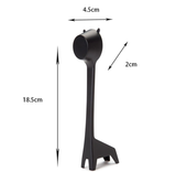 Giraffe-Shaped Coffee Scoop Set of 10 in Black ABS Plastic for Precise Coffee Grounds Measurement
