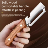 2-PCS Multi-Function Stainless Steel Peeler with Wooden Handle for Fruits, Vegetables, Sugarcane and Bottle Opening