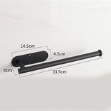 Black Stainless Steel Kitchen Paper Holder with Adhesive Mounting – Under Cabinet Tissue Roll Rack for Paper Towels, Toilet Paper or Plastic Wrap