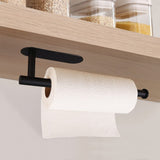 Gold Stainless Steel Kitchen Paper Holder with Adhesive Mounting – Under Cabinet Tissue Roll Rack for Paper Towels, Toilet Paper or Plastic Wrap