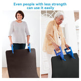 Blue Mat Lifter Handle Set of 2 – Lightweight Plastic Tool for Easy, Hands-Free Moving of Rugs, Mats, and Carpets - Rear View