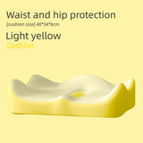 Yellow Ergonomic Memory Foam Seat Cushion – Coccyx Relief for Office, Car and Long Sitting