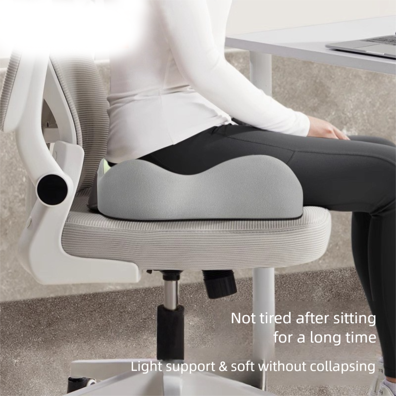 Grey Ergonomic Memory Foam Seat Cushion – Coccyx Relief for Office, Car and Long Sitting
