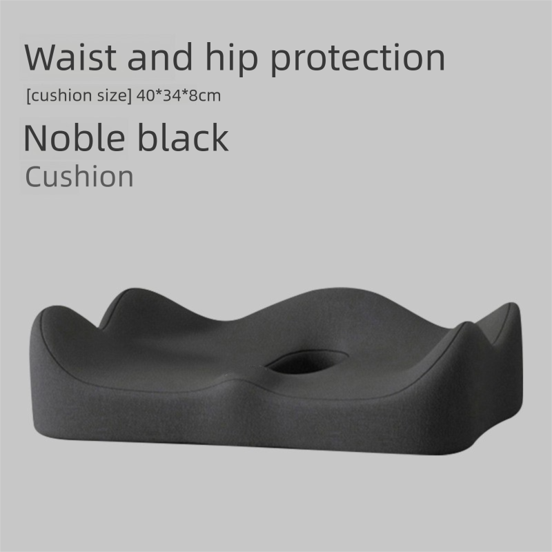 Black Ergonomic Memory Foam Seat Cushion – Coccyx Relief for Office, Car and Long Sitting