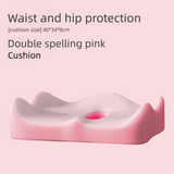 Double-tone pink Ergonomic Memory Foam Seat Cushion – Coccyx Relief for Office, Car and Long Sitting