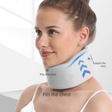 Black Neck Support Brace for Posture Correction – Cervical Collar with Cooling Fabric and Adjustable Fit for Office, Driving and Daily Use - Front View