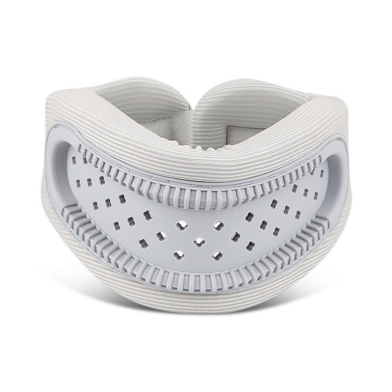 Grey Hollow Neck Support Brace – Ergonomic Cervical Collar with Breathable Design for Posture Correction and Daily Use