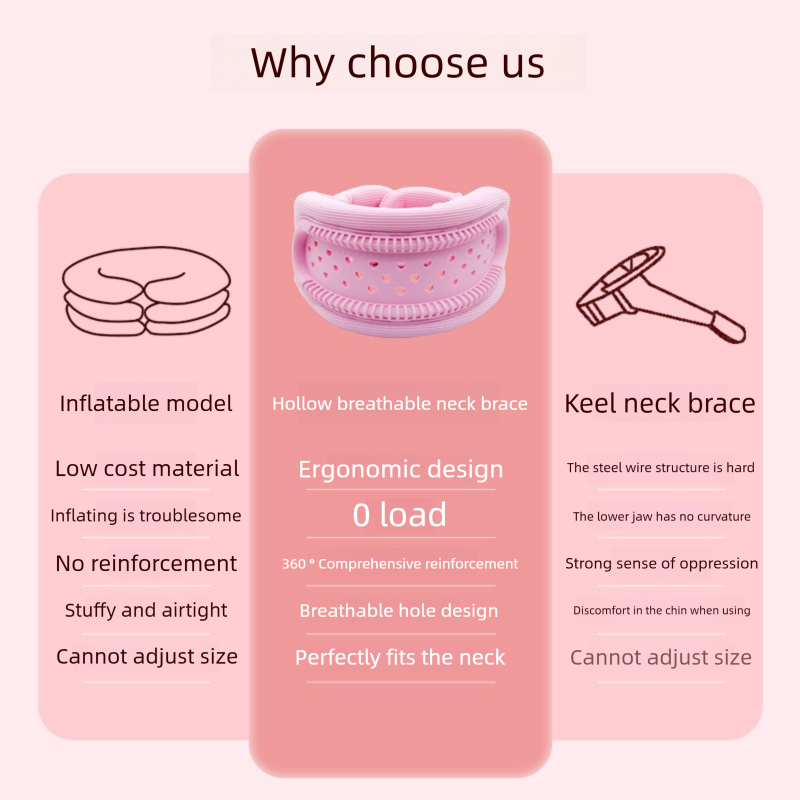 Grey Hollow Neck Support Brace – Ergonomic Cervical Collar with Breathable Design for Posture Correction and Daily Use