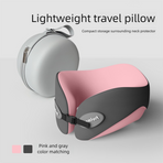 Pink and gray Memory Foam U-Shaped Travel Neck Pillow – Ergonomic Support for Airplane, Car, and Office Use