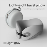 Light gray Memory Foam U-Shaped Travel Neck Pillow – Ergonomic Support for Airplane, Car, and Office Use