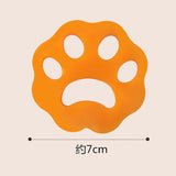 Floral orange 10-Pack Reusable Silicone Cat Paw Lint Remover for Clothes and Laundry, Double-Sided Sticky Cleaner for Pet Hair and Dust – Ideal for Home Use - Rear View