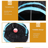 Black Straight-Through Cat Tunnel Play Set with Collapsible Design, Interactive Ball & Durable Fabric – Ideal for Indoor Cats to Exercise and Explore - Top-Down View