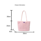 Coffee color Faux Fur Tote Bag with Large Capacity, Soft Plush Material & Adjustable Handle – Stylish Shoulder Handbag for Women, Perfect for Daily Commute and Casual Wear