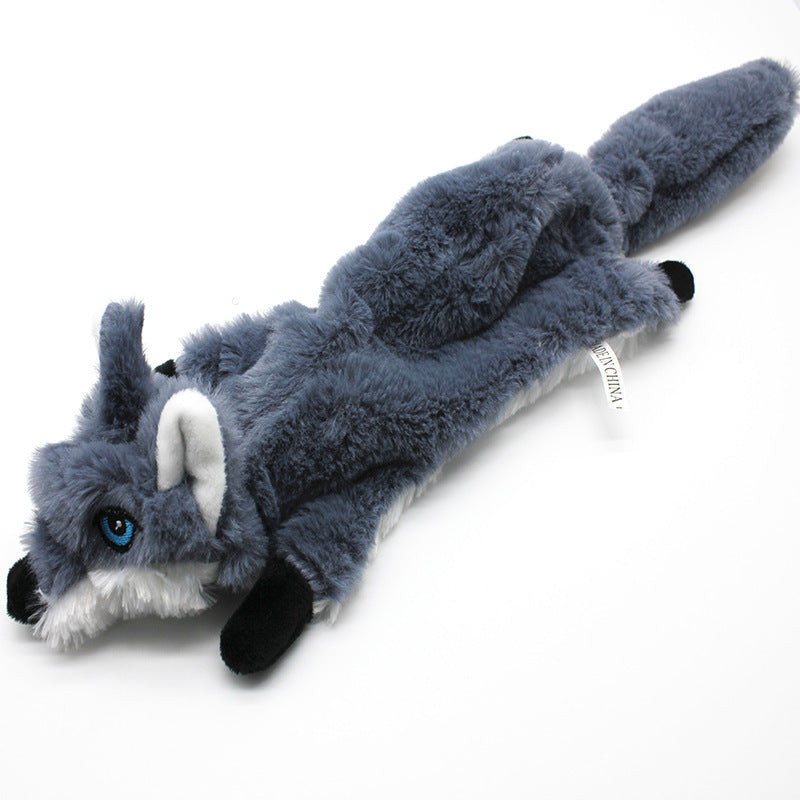 2-Pack Grey Wolf Identical Plush Pet Toys with Squeaker – Durable Fur-Textured Chew Toys for Dogs, Ideal for Teething, Play & Stress Relief
