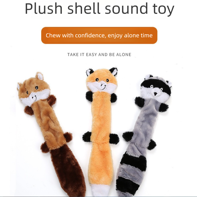 2-Pack Grey Wolf Identical Plush Pet Toys with Squeaker – Durable Fur-Textured Chew Toys for Dogs, Ideal for Teething, Play & Stress Relief