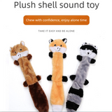 2-Pack Grey Wolf Identical Plush Pet Toys with Squeaker – Durable Fur-Textured Chew Toys for Dogs, Ideal for Teething, Play & Stress Relief - Front View