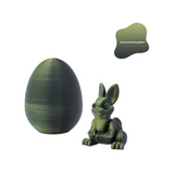 3-Piece Black-to-green gradient Easter Surprise Egg Set – Identical Interactive Figurines with Hinged Shell, Collectible Holiday Display Toy