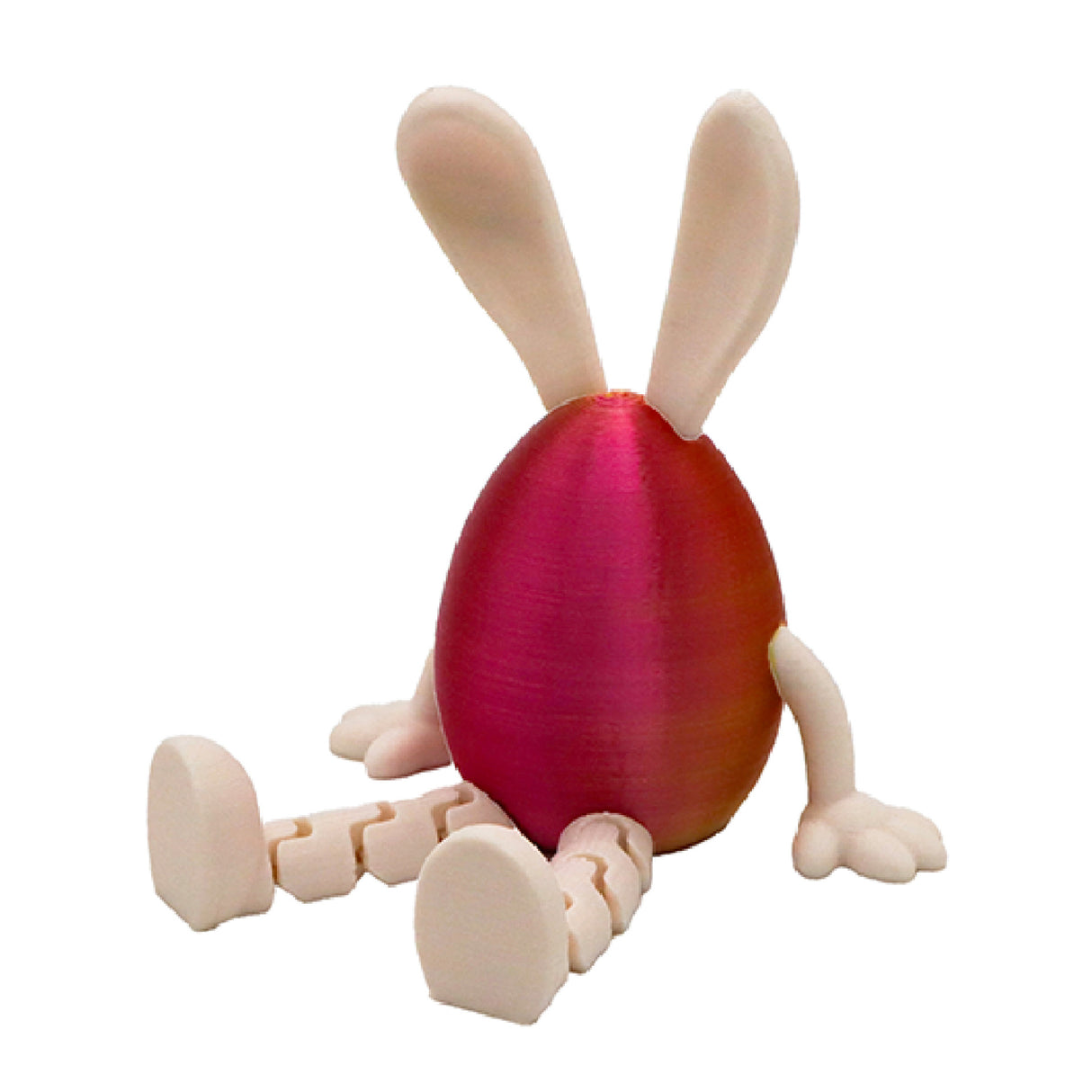 3-Piece Red and gold gradient Easter Figurine Set – Identical Poseable Egg-Shaped Toys for Holiday Display and Interactive Play