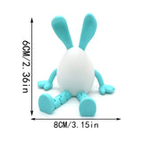 3-Piece Blue-green gradient Easter Figurine Set – Identical Poseable Egg-Shaped Toys for Holiday Display and Interactive Play