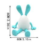 3-Piece Blue-green gradient Easter Figurine Set – Identical Poseable Egg-Shaped Toys for Holiday Display and Interactive Play