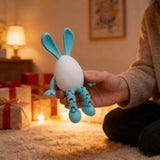 3-Piece Red and black gradient Easter Figurine Set – Identical Poseable Egg-Shaped Toys for Holiday Display and Interactive Play