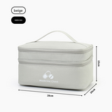 Beige Medium Double-Layer Medicine Organizer – Portable First Aid Storage Case with Multiple Compartments for Home & Travel
