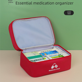 Beige Medium Double-Layer Medicine Organizer – Portable First Aid Storage Case with Multiple Compartments for Home & Travel
