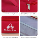 Beige Medium Double-Layer Medicine Organizer – Portable First Aid Storage Case with Multiple Compartments for Home & Travel - 45-Degree Angle