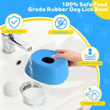 Blue bowl, white ball Slow Feeding Dog Bowl with Built-In Rolling Ball – Anti-Spill Pet Lick Dish for Healthy Eating Habits