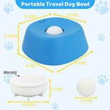 Blue bowl, white ball Slow Feeding Dog Bowl with Built-In Rolling Ball – Anti-Spill Pet Lick Dish for Healthy Eating Habits - Rear View
