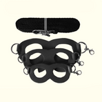 2-Pack Black Small Mammal Harness Set – 6 Pcs (S/M/L ×2) + 2×1.5m Leashes for Secure Outdoor Handling