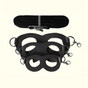 2-Pack Black Small Mammal Harness Set – 6 Pcs (S/M/L ×2) + 2×1.5m Leashes for Secure Outdoor Handling