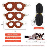 2-Pack Black Small Mammal Harness Set – 6 Pcs (S/M/L ×2) + 2×1.5m Leashes for Secure Outdoor Handling