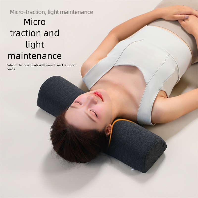 Dark Grey Cervical Support Pillow – Memory Foam Core with Ergonomic Design for Neck Pain Relief and Deep Sleep