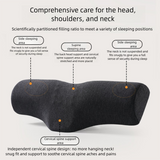 Dark Grey Cervical Support Pillow – Memory Foam Core with Ergonomic Design for Neck Pain Relief and Deep Sleep