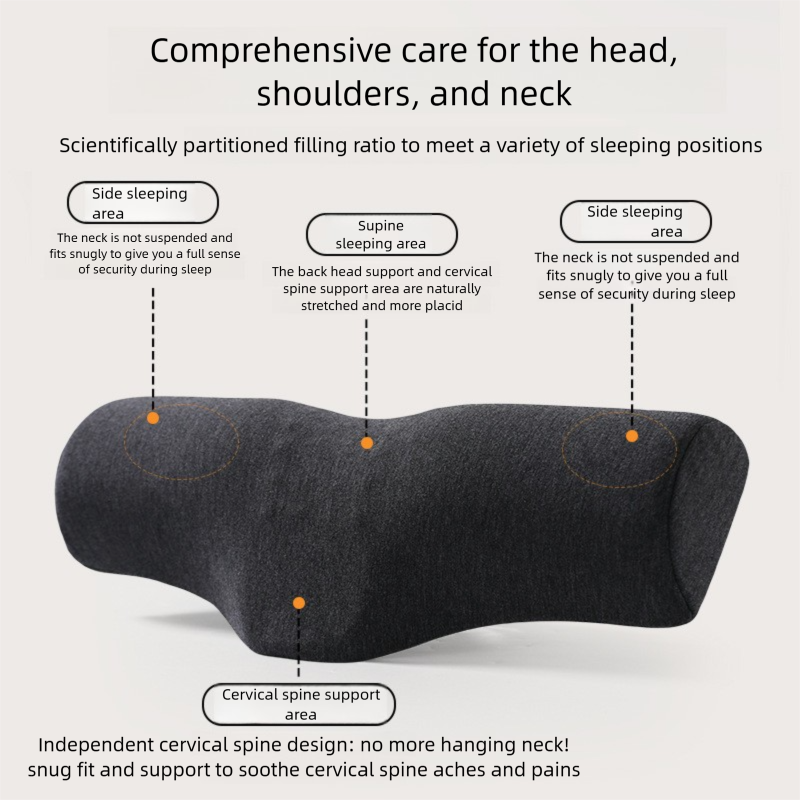 Pink Cervical Support Pillow – Memory Foam Core with Ergonomic Design for Neck Pain Relief and Deep Sleep