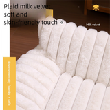 White  Plush Ribbed Pet Sofa Bed for Dogs and Cats - Thickened Milk Velvet Cushion, Large Comfy Dog Sofa(50*40*20cm)