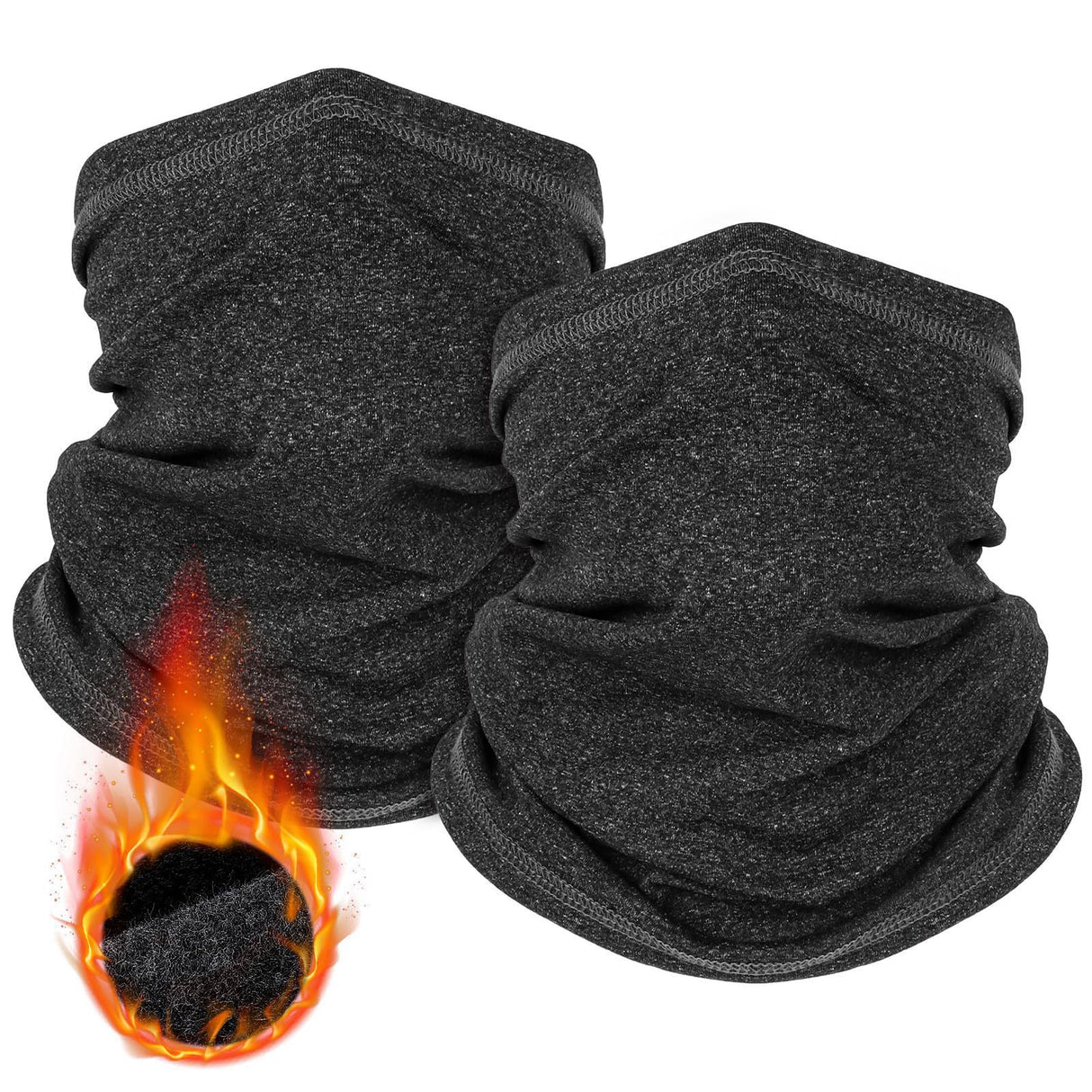 Black and gray Multi-Functional Thermal Neck Gaiter – Windproof, Stretchable Face & Head Cover for Skiing, Cycling, Hiking and Outdoor Activities
