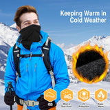 Black and gray Multi-Functional Thermal Neck Gaiter – Windproof, Stretchable Face & Head Cover for Skiing, Cycling, Hiking and Outdoor Activities