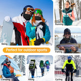 Black and gray Multi-Functional Thermal Neck Gaiter – Windproof, Stretchable Face & Head Cover for Skiing, Cycling, Hiking and Outdoor Activities - Top-Down View