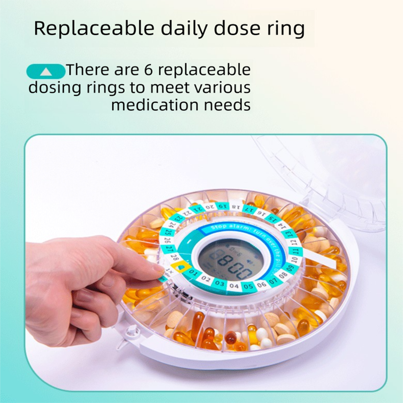 Automatic Rotating Pill Dispenser with Timer Alarm – Multi-Compartment Medication Organizer for Daily Health Management