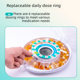 Automatic Rotating Pill Dispenser with Timer Alarm – Multi-Compartment Medication Organizer for Daily Health Management