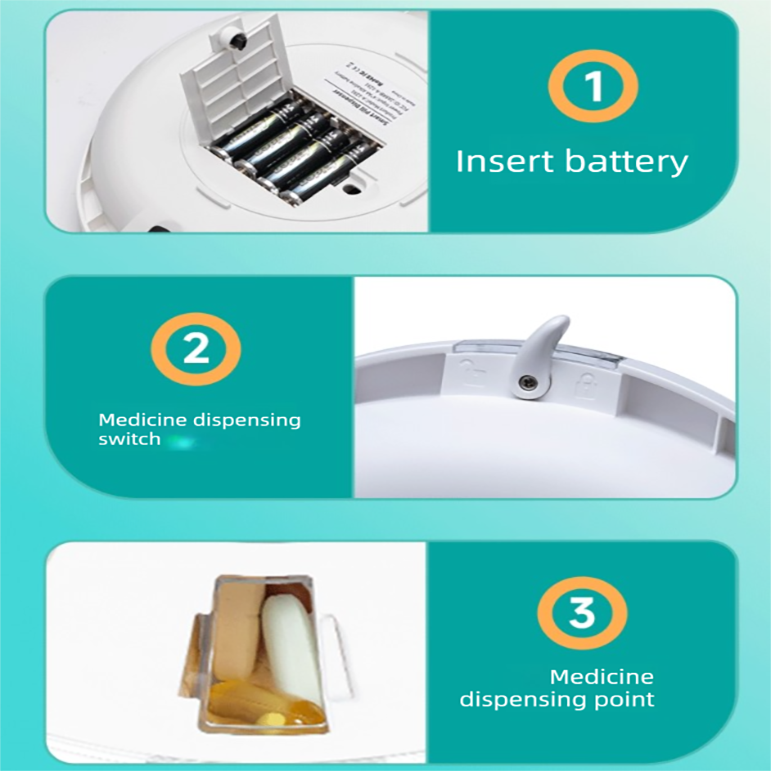 Automatic Rotating Pill Dispenser with Timer Alarm – Multi-Compartment Medication Organizer for Daily Health Management