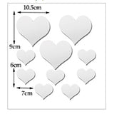 2-Pack Heart-Shaped Acrylic Mirror Wall Decals – Multi-Size Set (Max ~10.5cm), Silver & Gold Finish, Removable Decorative Stickers