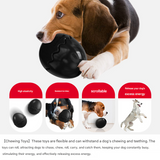 Black Mysterious Egg Slow-Feeder Treat Dispenser for Dogs – Food-Grade TPR Interactive Toy with 7 Internal Feeding Posts, Freezable and Dishwasher-Safe Design