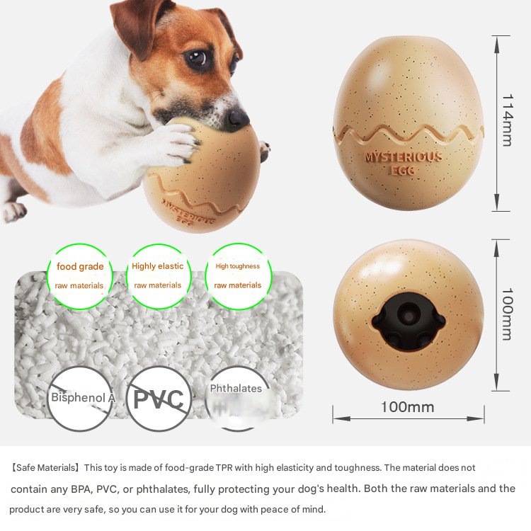 Black Mysterious Egg Slow-Feeder Treat Dispenser for Dogs – Food-Grade TPR Interactive Toy with 7 Internal Feeding Posts, Freezable and Dishwasher-Safe Design