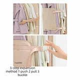 Apricot color Foldable Hanging Compression Board for Wardrobe Organization – 90×58 cm Ultra-Thin Garment Organizer with Adjustable Side Straps and Top Buckle, Holds Up to 30 Thin Jackets - 45-Degree Angle
