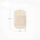 Apricot color Foldable Hanging Compression Board for Wardrobe Organization – 90×58 cm Ultra-Thin Garment Organizer with Adjustable Side Straps and Top Buckle, Holds Up to 30 Thin Jackets